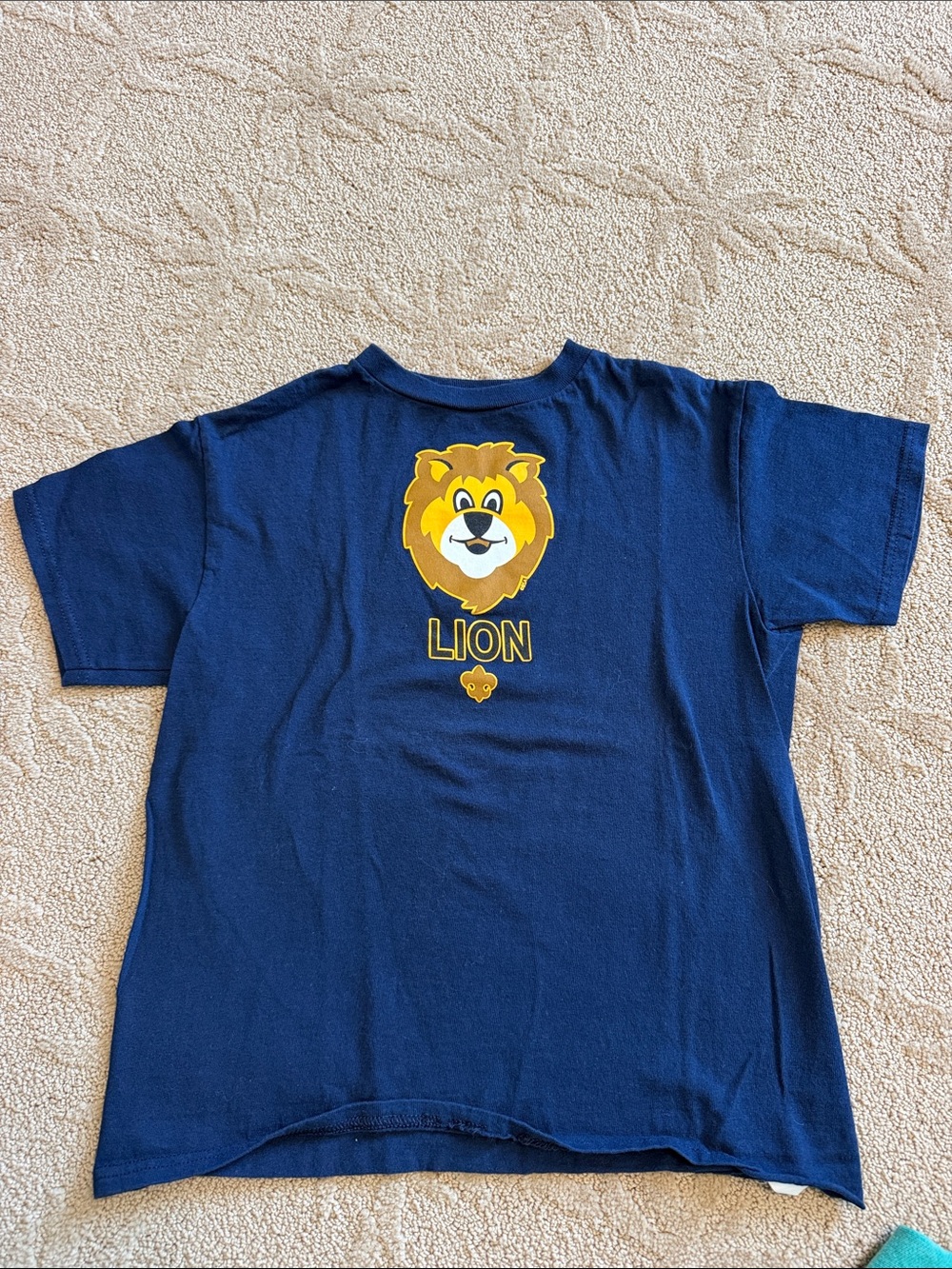 Kids Navy Blue Lion Graphic Short Sleeve Tee